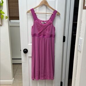 Vintage Boden Pink Silk Chiffon Empire Waist Midi Dress
